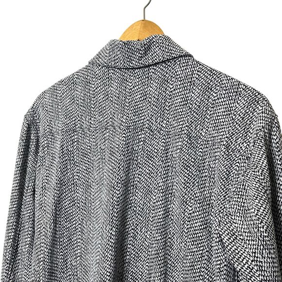 Athleta Braiden Shirt Jacket Textured Black White Women’s Size XS Oversized Laye - Picture 7 of 13